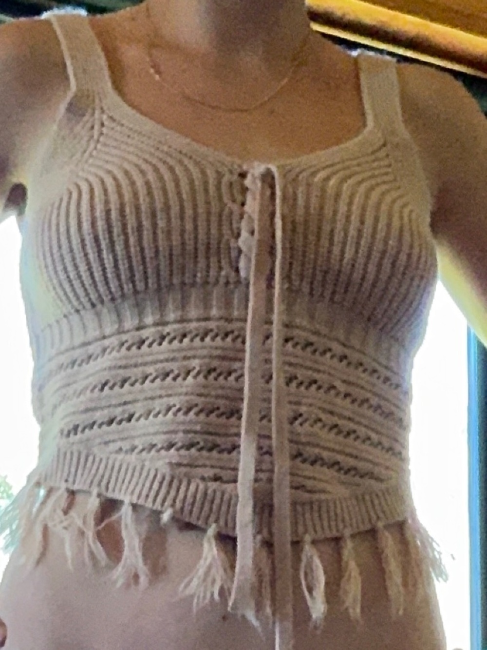No Boundaries Women’s Small Tan Colored Cropped Tank Top